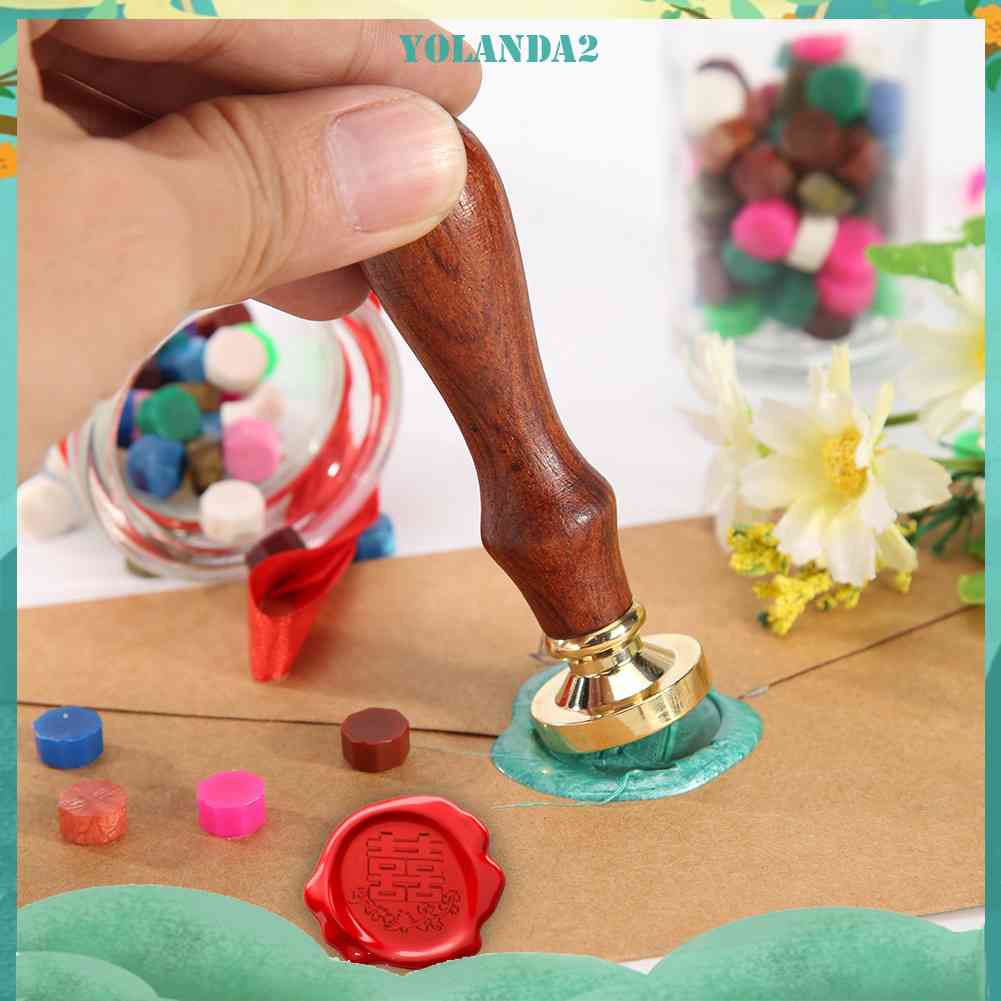 Con Dấu Sáp Niêm Phong Thiệp Cưới Họa Tiết Chữ Hi Cổ Điển