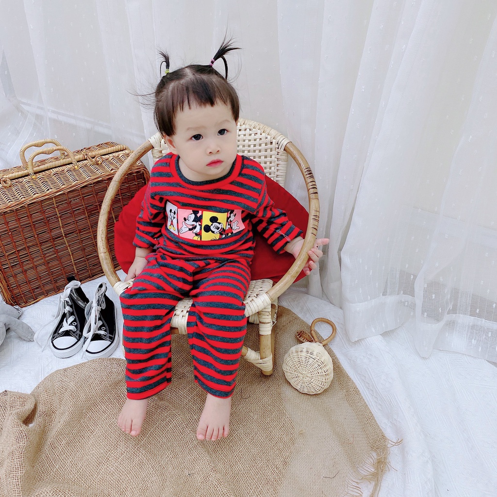 ĐỒ BỘ QUẦN ÁO SET KẺ MICKEY COTTON LEN MỀM MẠI CO GIÃN 4 CHIỀU CHUẨN ẢNH TỰ CHỤP GIÁ YÊU THƯƠNG !!! SIZE 9-21KG