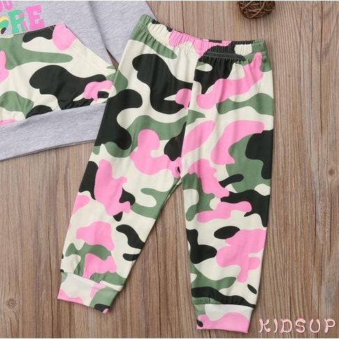 Set Áo Hoodie + Quần Dài Họa Tiết Rằn Ri Cho Bé Gái