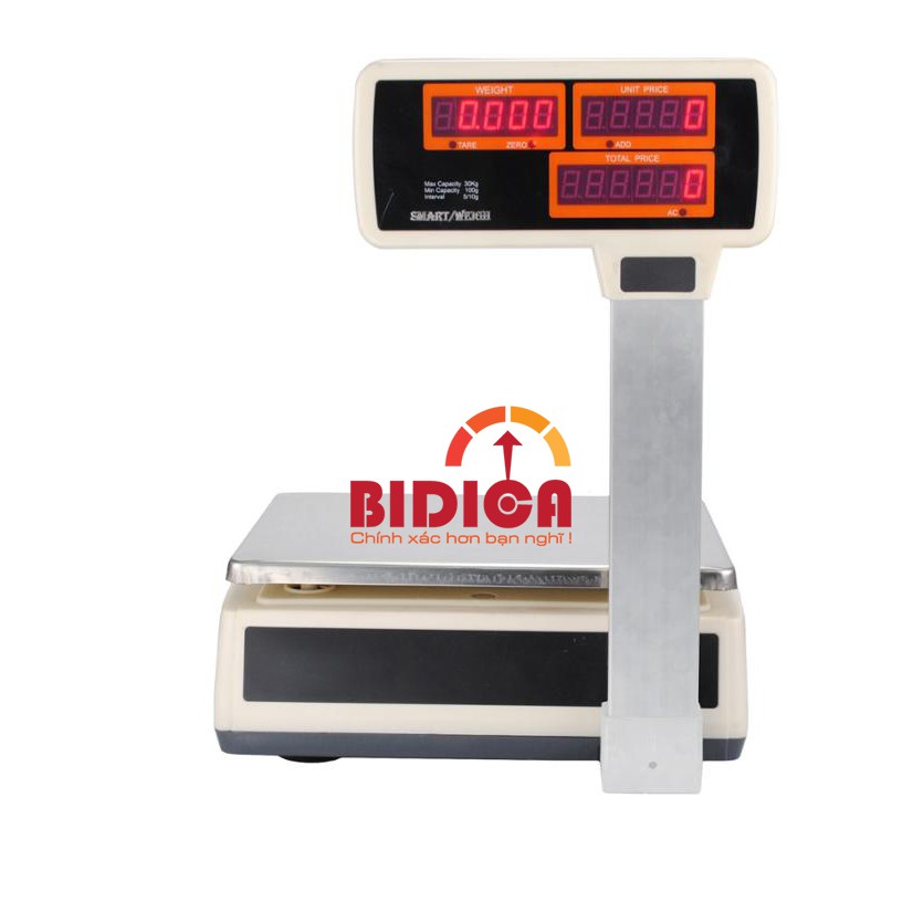 Hàng chính hãng loại 1-Cân tính tiền siêu thị in hóa đơn Đài Loan Jadever 30kg-Bảo hành 18 tháng