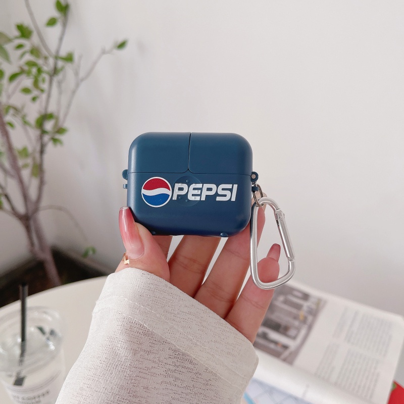 Vỏ Bảo Vệ Hộp Sạc Tai nghe không dây Bằng PC Cứng Hình Coca Cola Pepsi Cho Apple AirPods Pro 1 2 3
