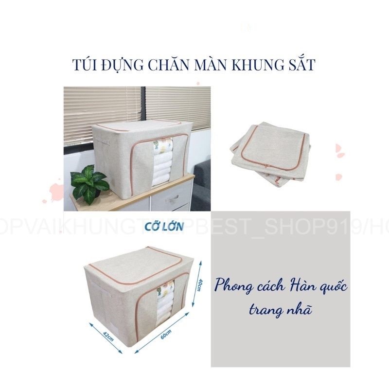 Túi Đựng Chăn Màn Quần áo Đồ Chơi Trẻ Em Vải Oxford 600D 4 Khung Thép Thùng Đựng Đồ Cỡ Lớn 66-80L Hàng Xuất Khẩu SiêuSịn