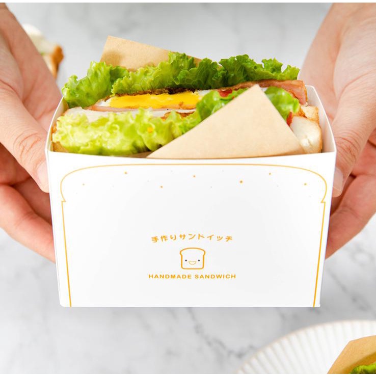 Set 5 hộp giấy đựng bánh mì sandwich đáng yêu