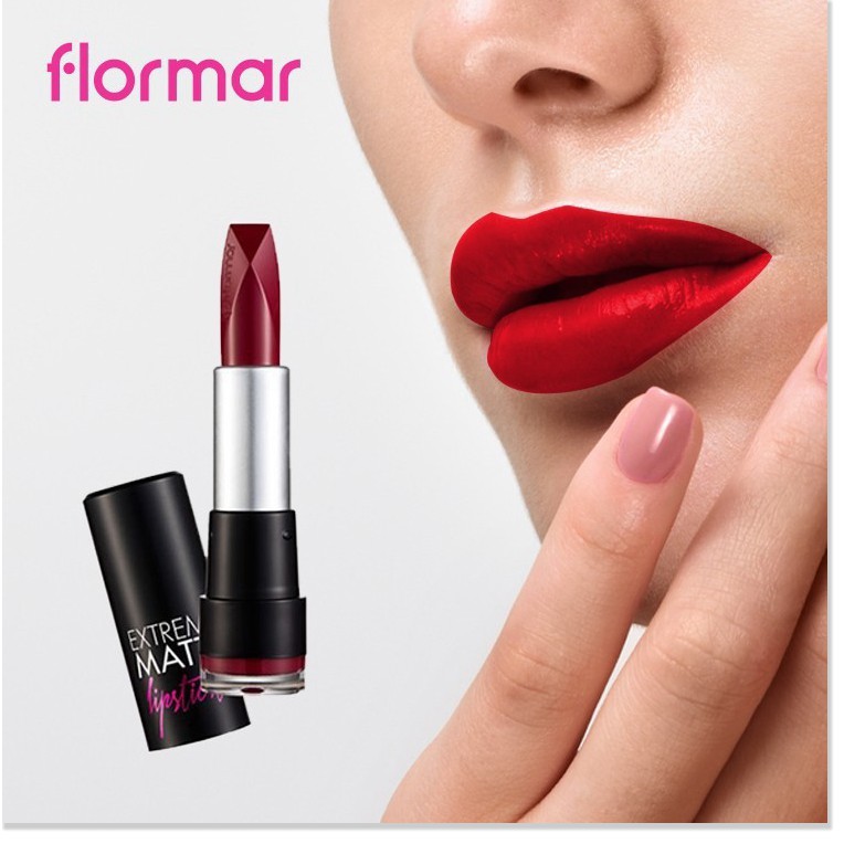 [Voucher giảm giá cho khách sỉ mỹ phẩm chính hãng] Son Môi Lì Flormar Extreme Matte Lipstick Màu 004 Red Carpet