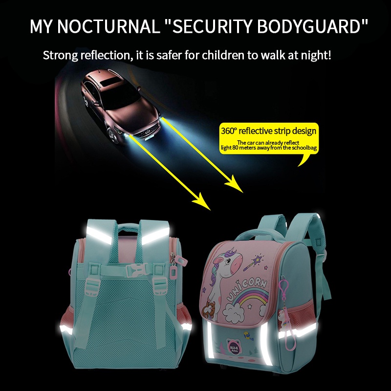 Ba Lô Đi Học In Hoạt Hình Khủng Long / Kỳ Lân Dễ Thương Cho Bé