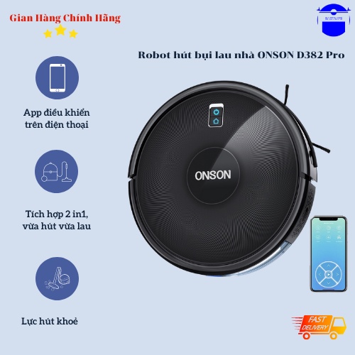 Robot hút bụi lau nhà ONSON D382 Pro (Bản quốc tế), New 100%, giá rẻ, lực hút mạnh