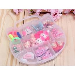 Hộp Dây Buộc Tóc Hello Kitty Đáng Yêu Cho Bé Gái - Hộp nơ tóc kitty cho bé gái thêm xinh xắn