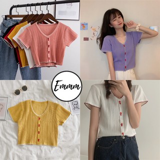 Áo Croptop len đan mỏng tay ngắn, hàng Quảng Châu Freesize