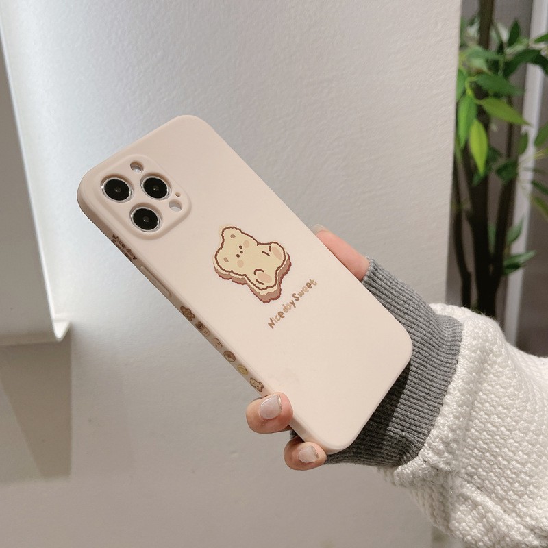 Ốp lưng iphone vuông cạnh hình tosat bear Mix Case