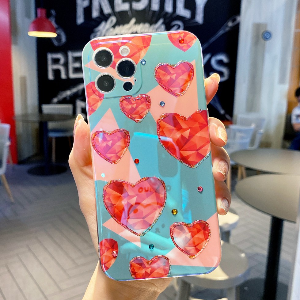 Ốp Lưng Tpu Họa Tiết Trái Tim Dễ Thương Thích Hợp Cho Iphone 7 8 plus X Xs Max 11 12 Pro