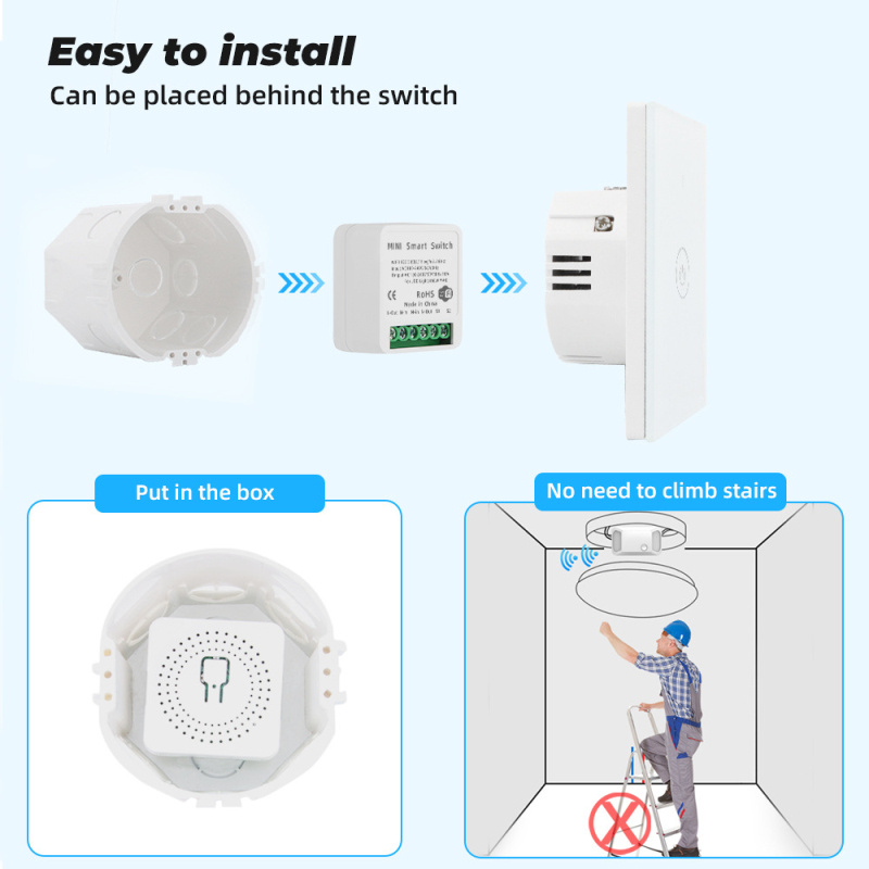 【New】 16A MINI Wifi Smart Switch Timer Wireless Switches Smart Home Automation Compatible with Tuya Alexa Google Home