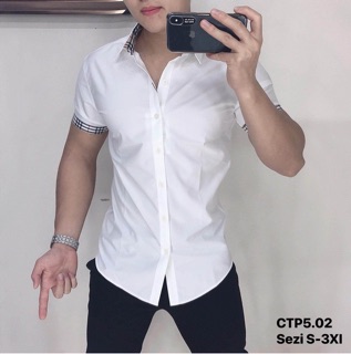 Áo sơ mi viền hoạ tiết