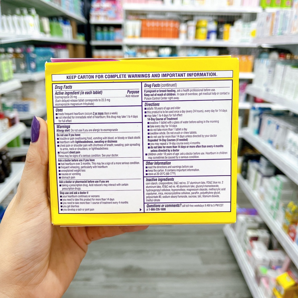 Nexium 24hr Mỹ, Viên Uống Đau Dạ Dày Ợ Nóng