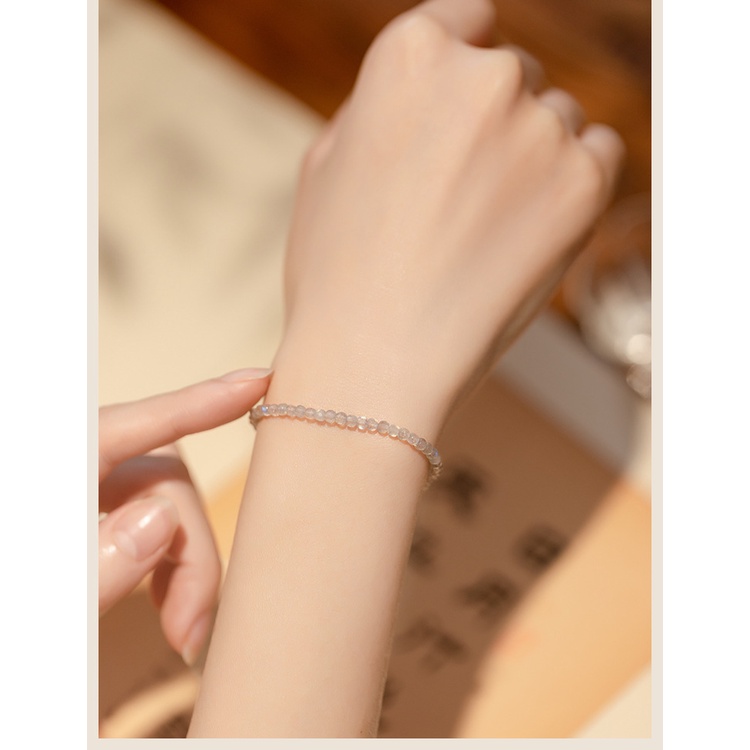 [Hàng Mới Về] Vòng Đeo Tay Đá Mặt Trăng Xám Đơn Giản