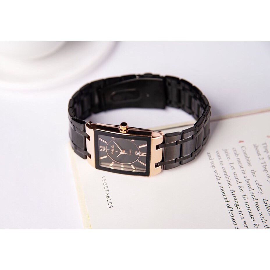 [CHÍNH HÃNG] Đồng hồ cặp đôi nam nữ Halei vuông Utimate Black rose siêu thời thượng | BigBuy360 - bigbuy360.vn