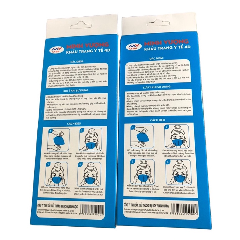 Khẩu trang Kf94 - MINH VƯỢNG - kháng khuẩn - hàng sản xuất tại xưởng