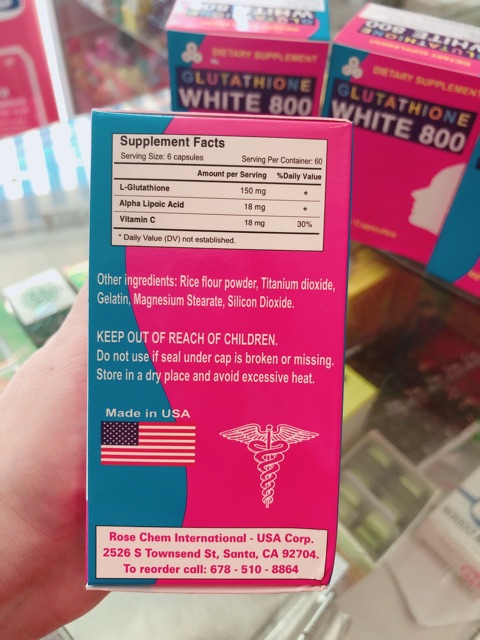 VIÊN UỐNG TRẮNG DA GLUTATHIONE WHITE 800 - HÀNG CHÍNH HÃNG 100%