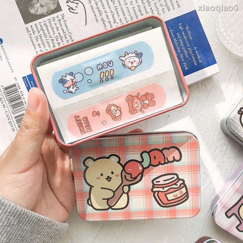 Hộp Đựng Đồ Dùng / Sổ Tay / Sticker Bằng Sắt Họa Tiết Gấu Dễ Thương Phong Cách Hàn Quốc