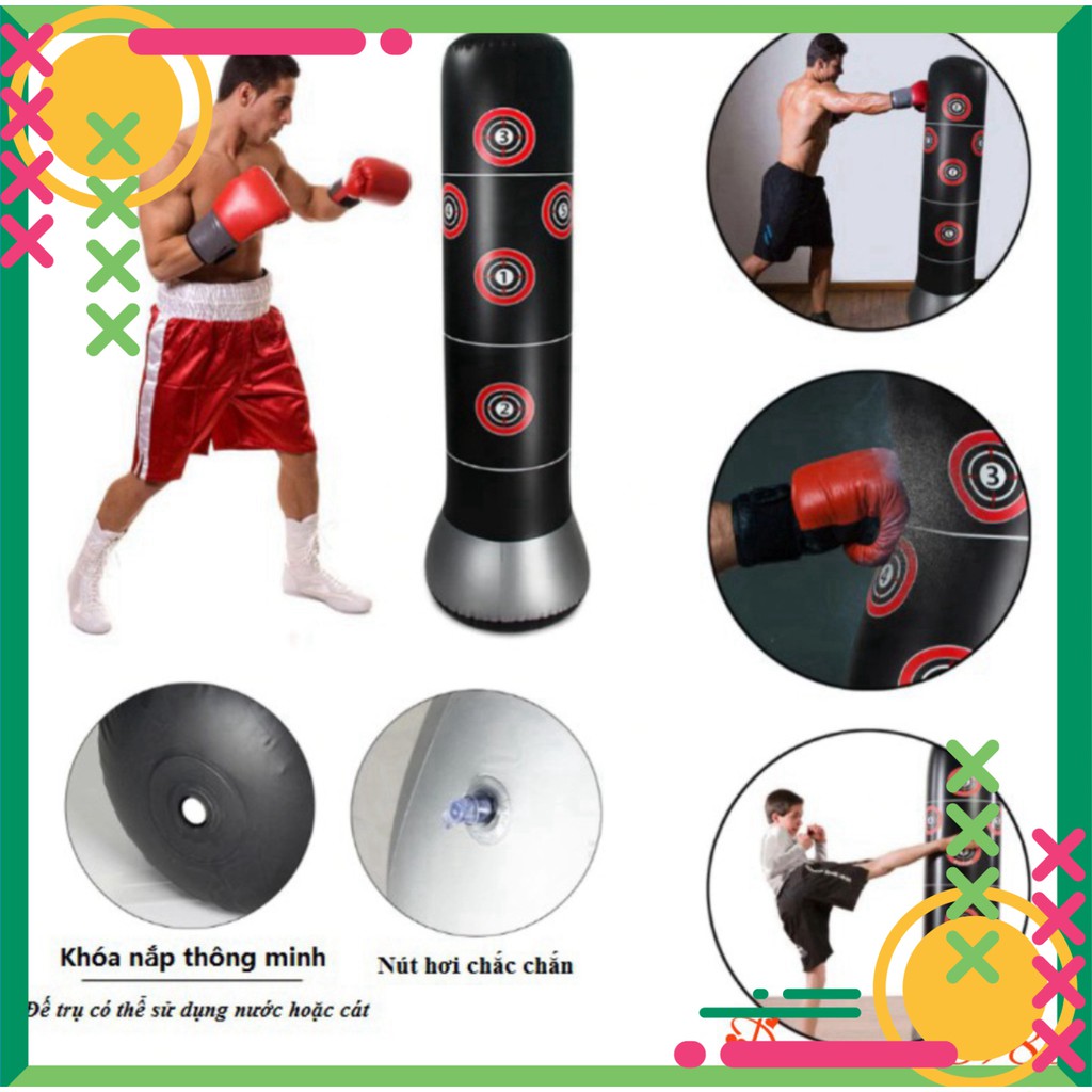 [FREE SHIP] Bao Trụ Đấm Bốc Tự Cân Bằng – PURE BOXING - 160cm – Đường Kính 48cm - Tặng Kèm Bơm Hơi