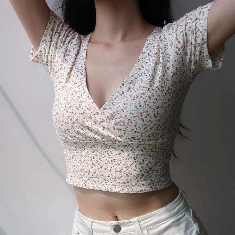 ÁO CROPTOP HOA NHÍ SIÊU XINH