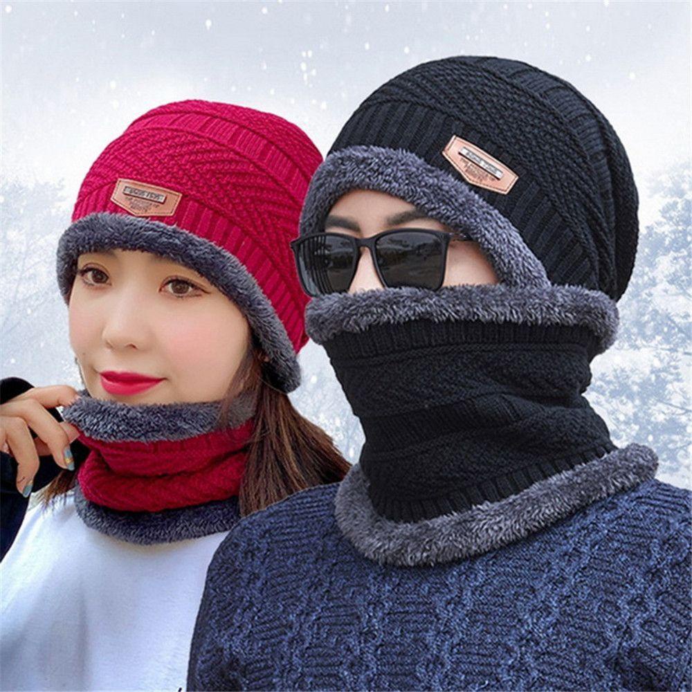 SOFTNESS Mũ beanie Kiêm Khăn Choàng Cổ Mềm Mại Giữ Ấm