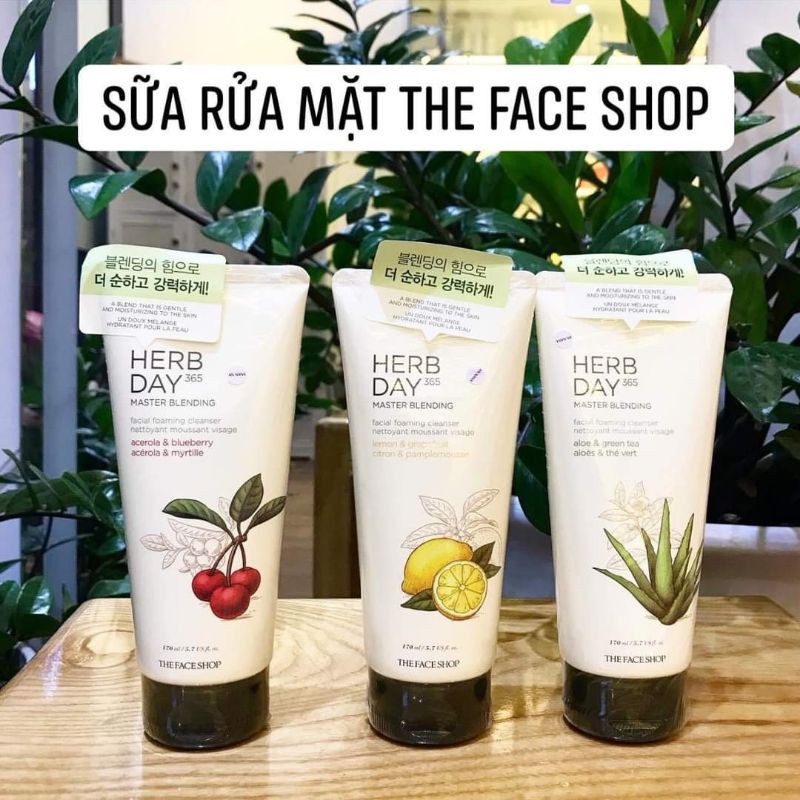 [𝗕𝗜𝗚𝗦𝗔𝗟𝗘] Sữa Rửa Mặt The Face Shop Herb Day 365 Cleansing Foam  có thể Inbox chọn mùi | BigBuy360 - bigbuy360.vn