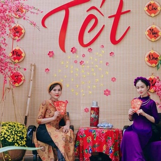 Mành tre trang trí tết làm phông nền chụp ảnh