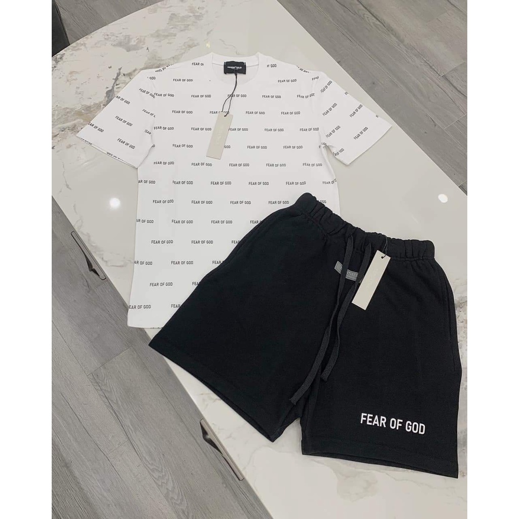 Bộ Phông Phối Chữ Fear Of God Thời Thượng Độc Đáo Chất Cotton Mềm Mịn Thất Hót Mồ Hôi Thoải Mài Hoạt Động