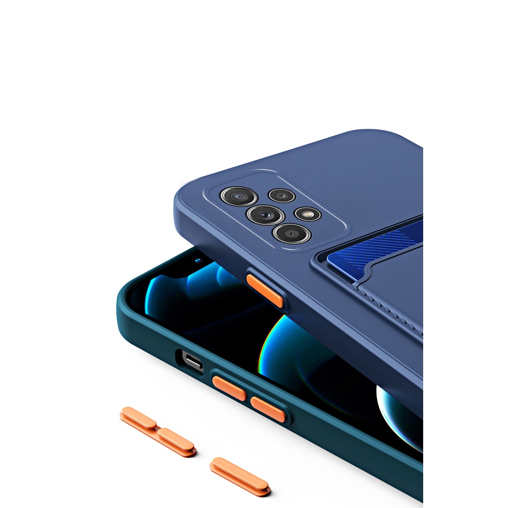 Oppo Reno 8T 5G A57 A77S Reno 8 4G 8Z A96 A95 A74 Reno 7 Pro 5G 7Z 6 Z 5F A54 A55 A16 Ốp Điện Thoại Silicon Cạnh Vuông Có Ngăn Đựng Thẻ