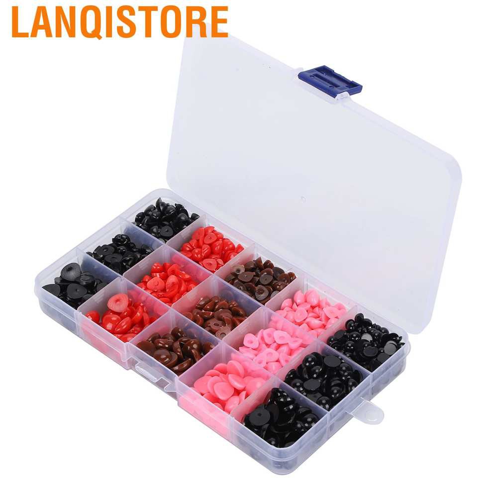 Lanqistore 1070Pcs Colorful Doll Eyes Nose Plastic Triangle/Round Acces with Storage Box