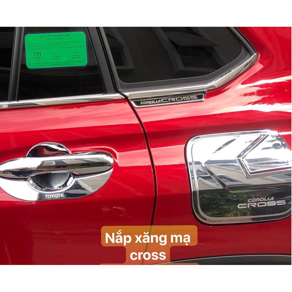 Ốp Nắp Xăng Toyota Corolla Cross Hàng Mạ Crom Cao Cấp