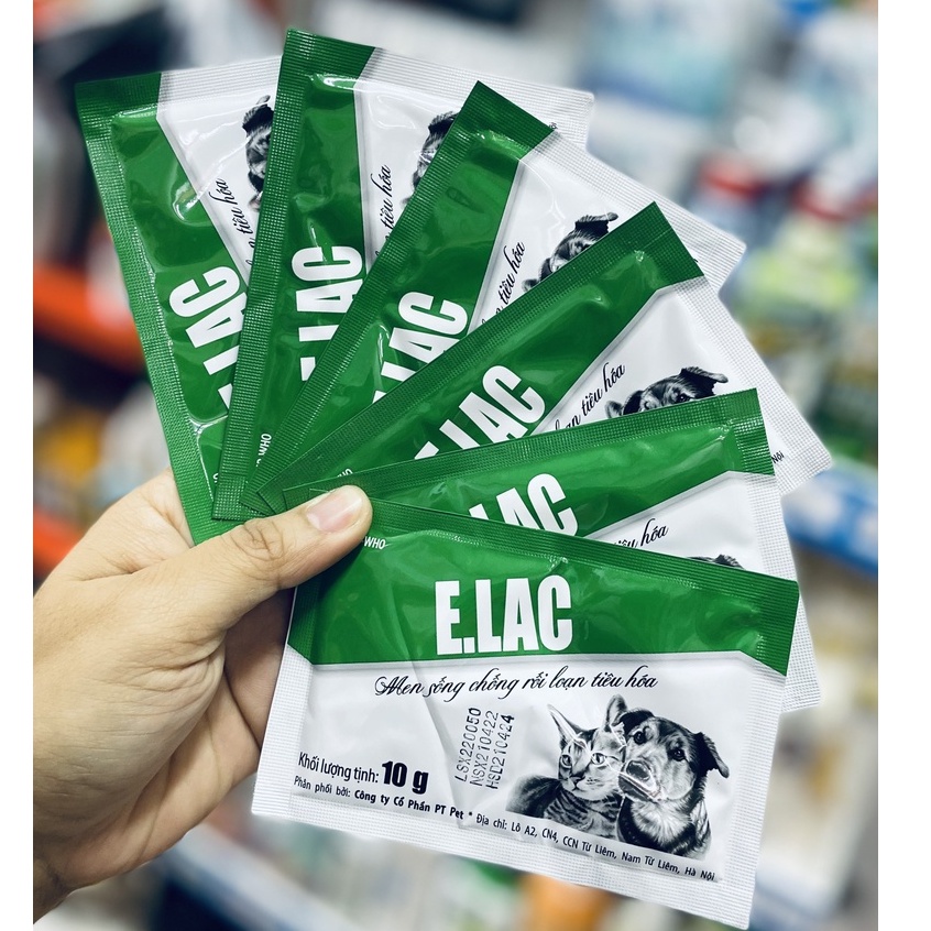 COMBO 10 TẶNG 1 GÓI MEN TIÊU HÓA E.LAC CHO CHÓ MÈO