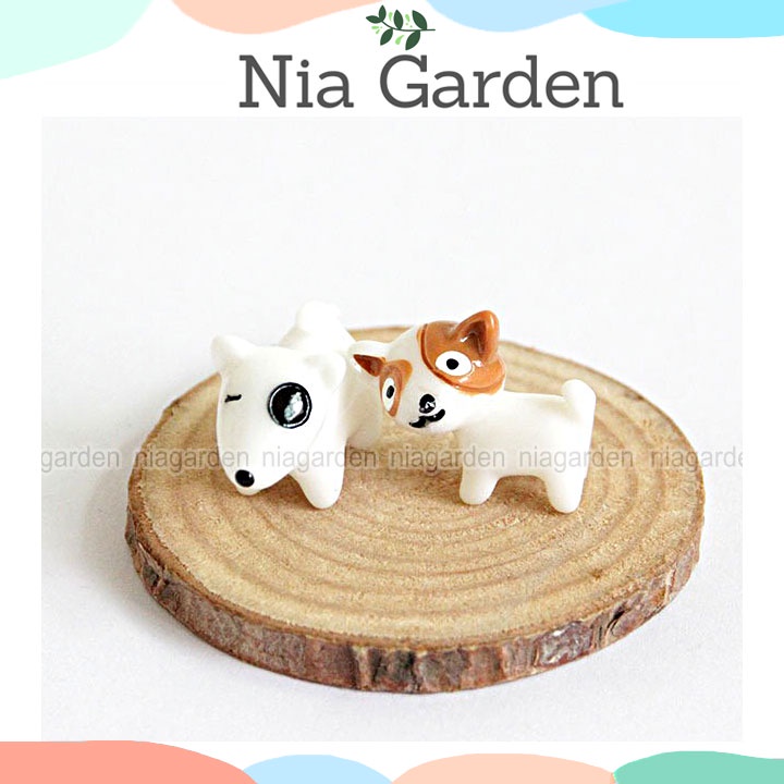 Tiểu cảnh chó mini mô hình trang trí vườn chậu cây terrarium bể cá Nia Garden N5