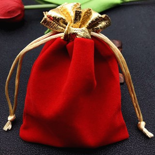 Túi Gấm Đỏ Trơn Rút Miệng Cao Cấp
