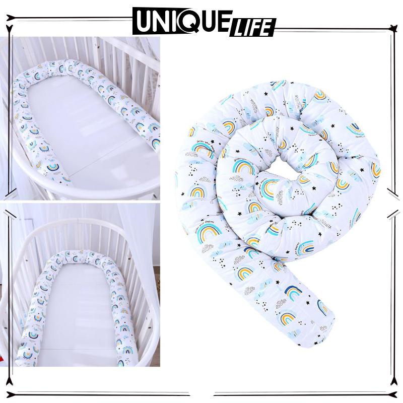 Đệm lót nôi trẻ em bằng vải cotton nhiều màu sắc 2.5m hỗ trợ bảo vệ trẻ sơ sinh