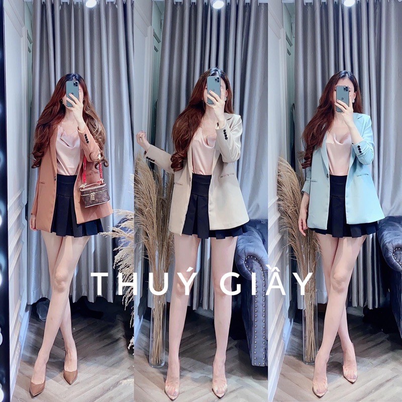 Pass áo blazers Thuý Giày 1 cúc chất lụa hàn 2 lớp