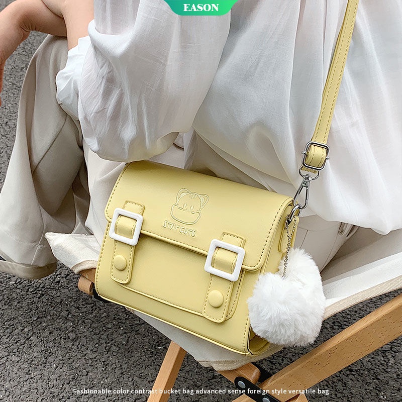 2021 New Fashion Female Bag Small Fresh Messenger Bag Cambridge Satchel All-match Small Square Bag Sweet Girl Bag Shoulder Bag【E.A】