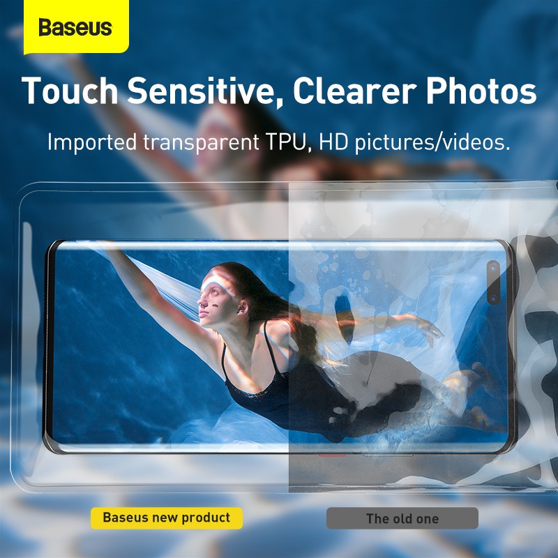 Túi đựng điện thoại chống nước Baseus IPX8 cho iPhone 12 11 Pro Max Samsung S20 Drift Diving Surfing  7.2 inch tiện dụng