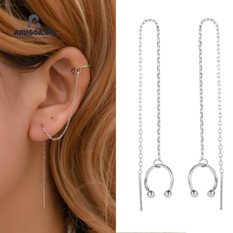 ✨✨Hoa Tai Dáng Dài Phối Tua Rua Phong Cách Hàn Quốc Cho Nữ