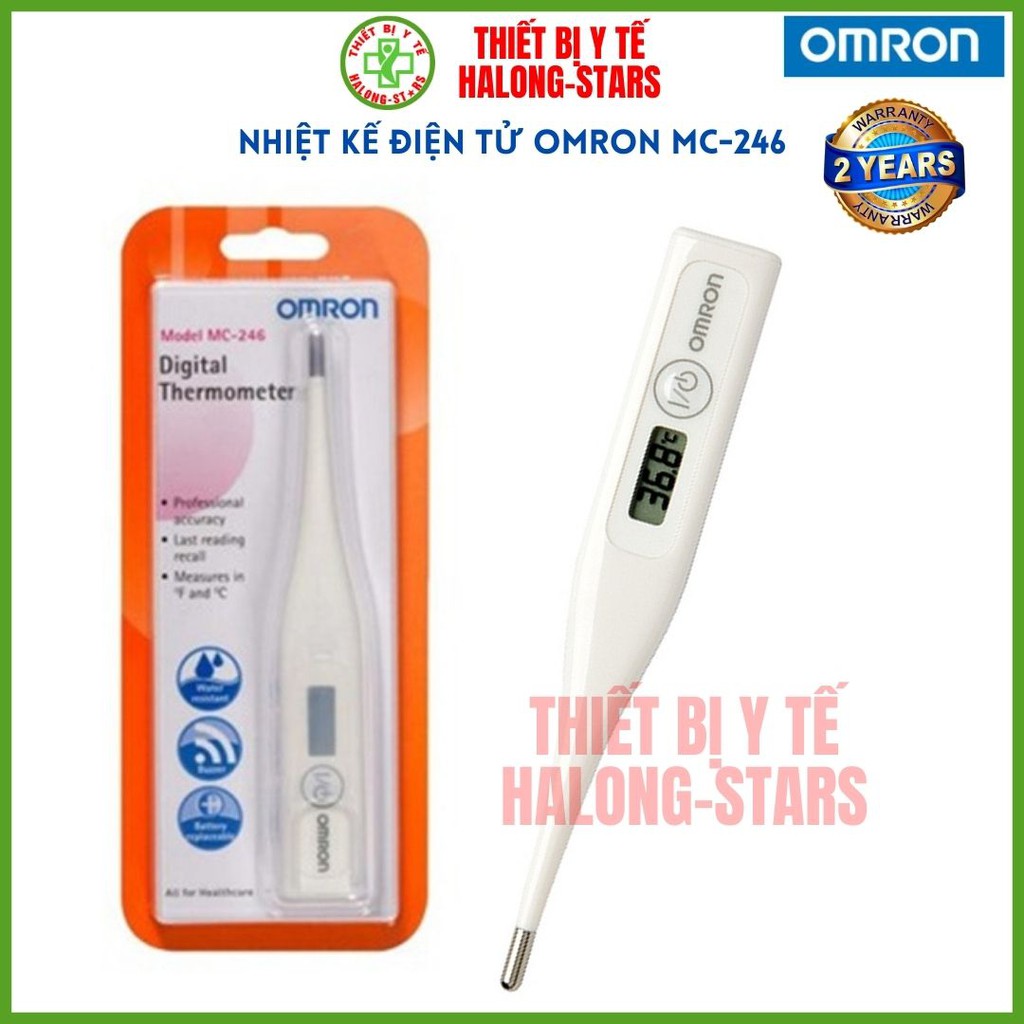 Nhiệt kế điện tử OMRON (Nhật bản), đo nhiệt độ cơ thể nhanh,  kết quả chính xác - MC246 [Halongstars]