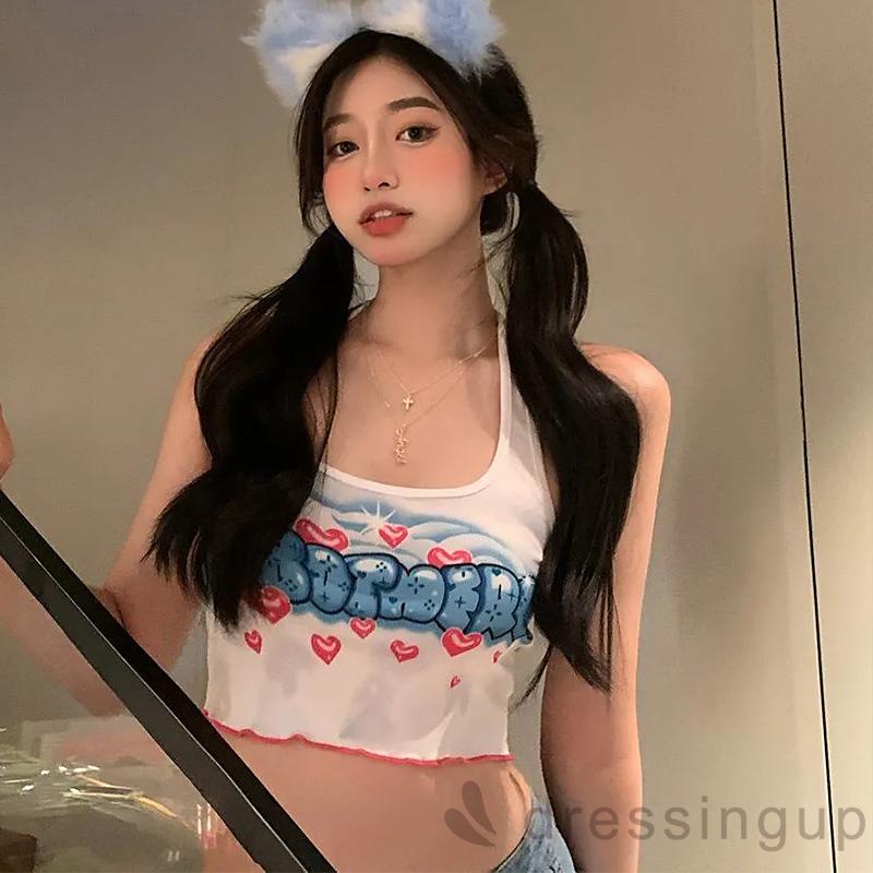 Áo Tank Top Sát Nách In Chữ Trái Tim Thời Trang Mùa Hè Cho Nữ