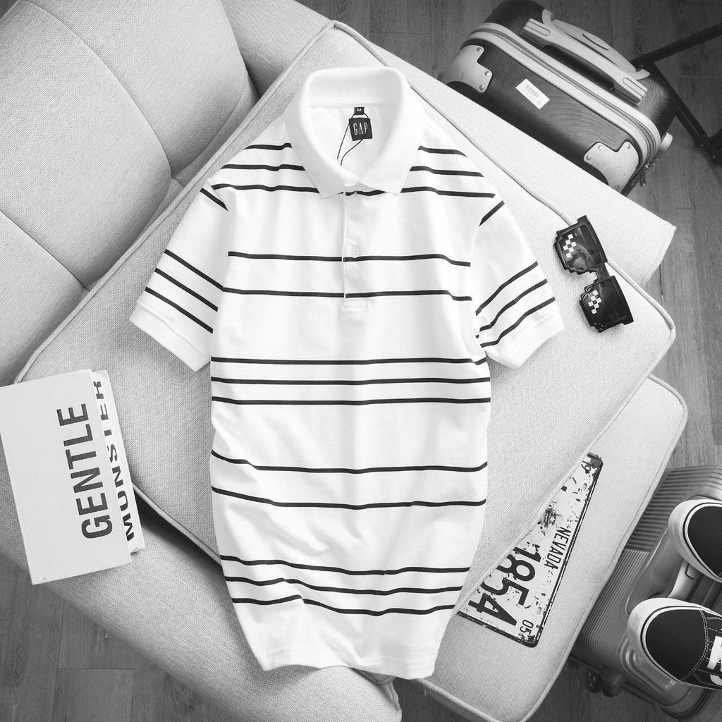 Áo polo kẻ ngang đơn giản 💥Size lớn > 100kg💥 Áo thun nam trung niên tinh tế GAP006 4M - Cotton cá sấu, chính hãng | BigBuy360 - bigbuy360.vn