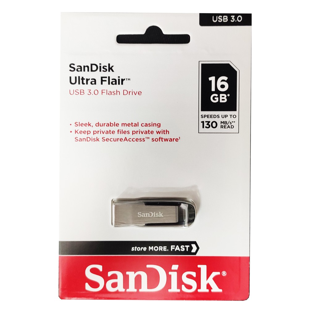 USB 3.0 Sandisk Ultra Flair CZ73 - 32GB / 16GB vỏ inox chống nước