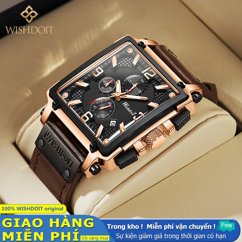 Đồng Hồ WISHDOIT Dây Đeo Da Máy Thạch Anh Chống Thấm Nước 100% Chất Lượng Cao | BigBuy360 - bigbuy360.vn