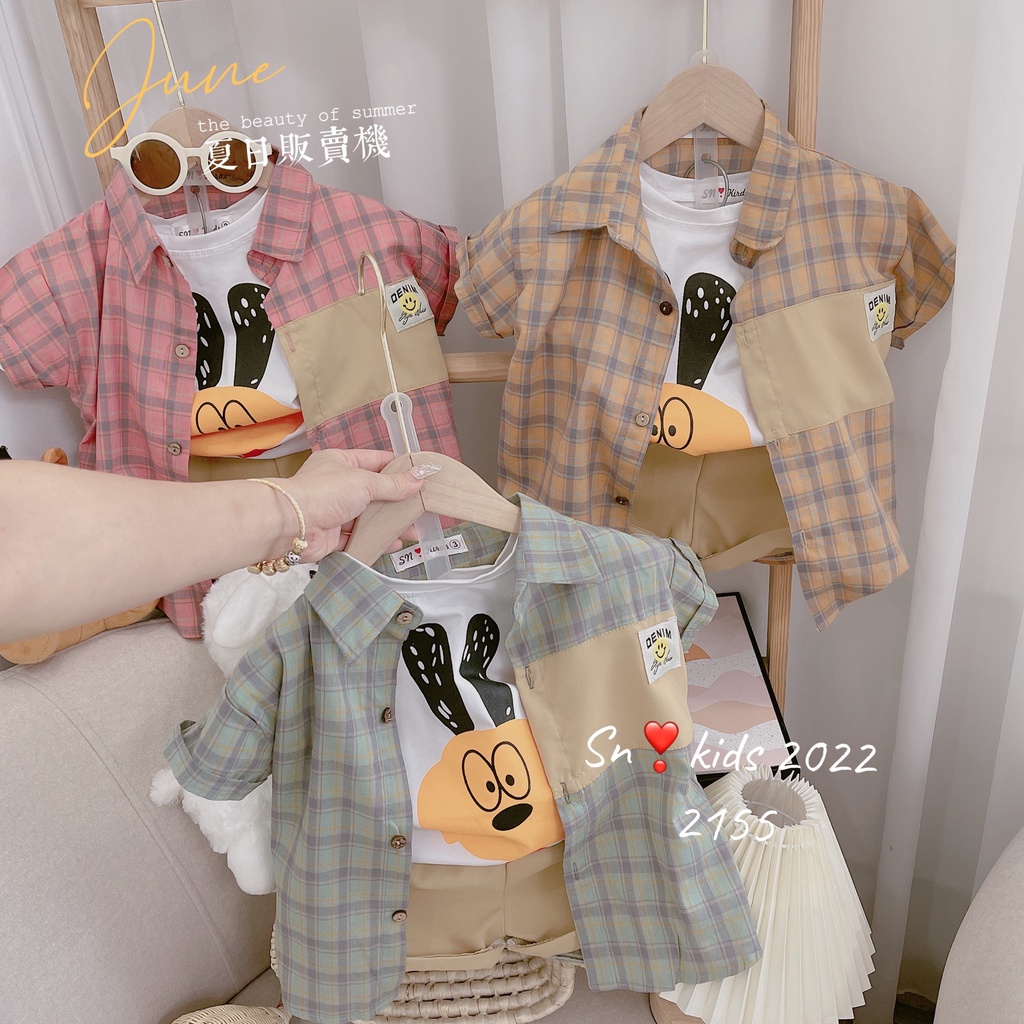 SALE ĐỒ BỘ CỘC TAY 3 CHI TIẾT CHO BÉ TRAI CAO CẤP