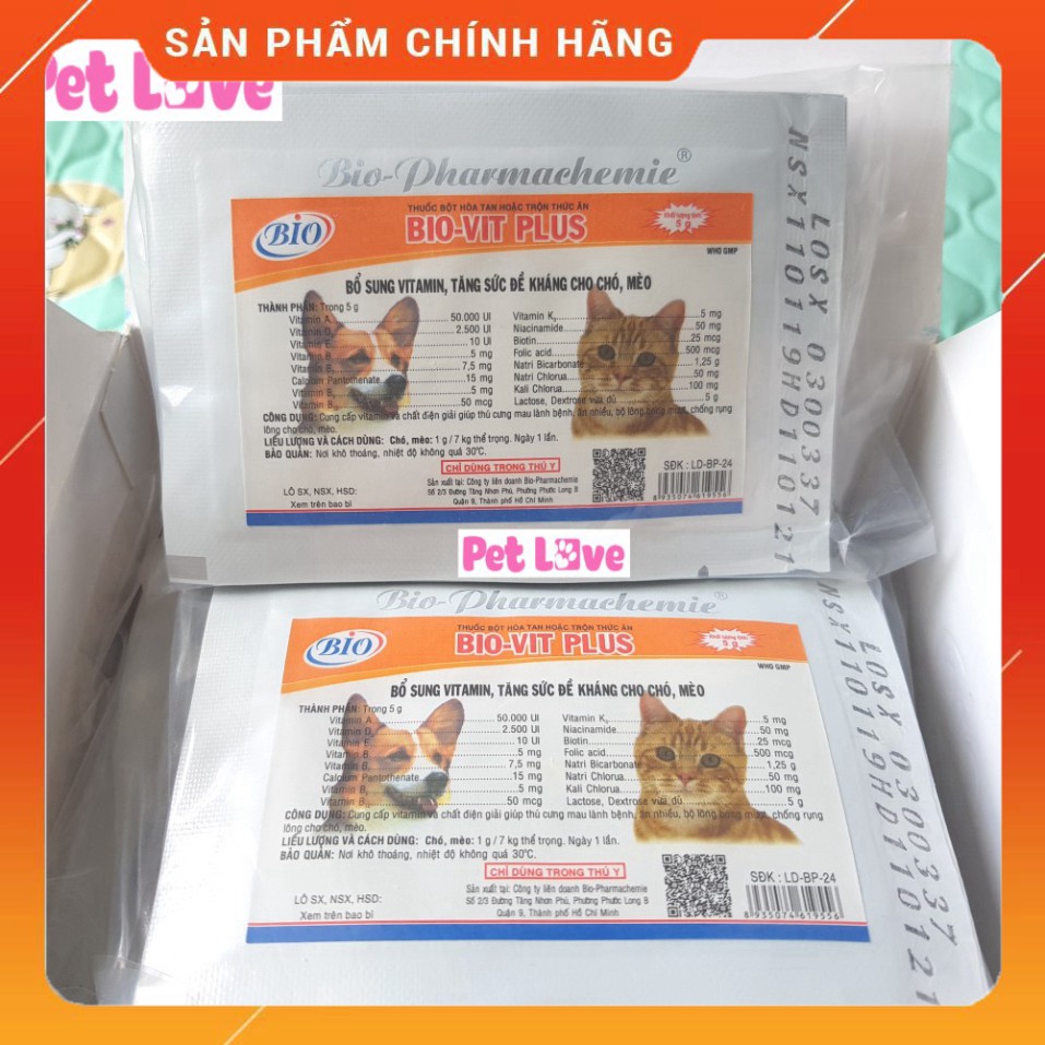 [PETHOME] Combo 10 gói Bio Vit Plus bổ sung vitamin, tăng sức đề kháng chó mèo
