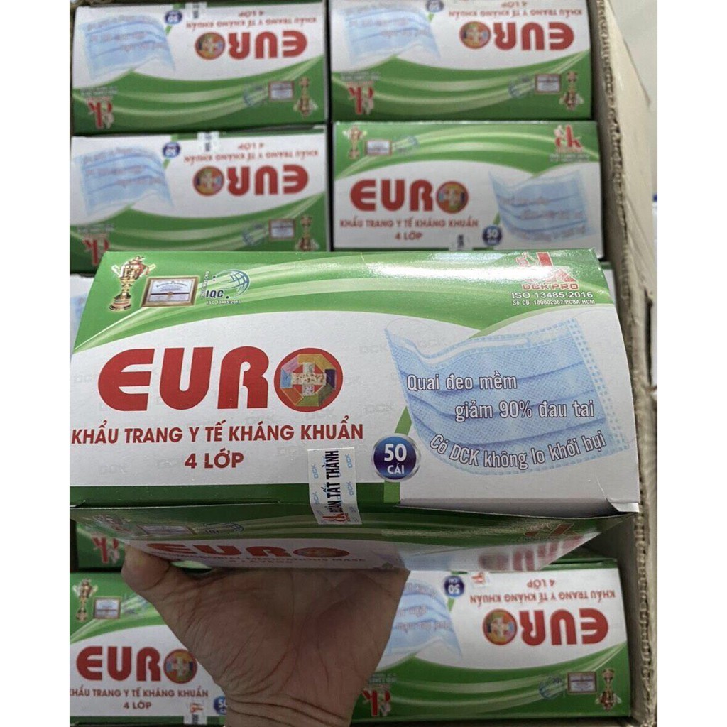 1 HỘP 50 cái khẩu trang Euro 4 lớp Quatest 3 Quai đeo siêu mềm | BigBuy360 - bigbuy360.vn