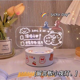 Bảng ghi chú acrylic đèn kèm bút và sticker để bàn siêu xinh.