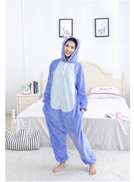 Bộ Đồ Thú Stitch Xanh Người Lớn - Bộ Đồ Ngủ Stitch Xanh Người Lớn