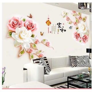 decal dán tường hoa hồng